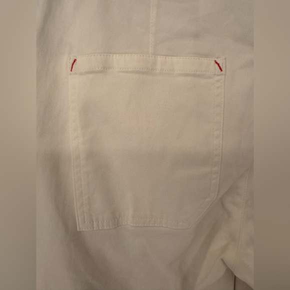 Anthropologie Maeve Women's Ivory White Cropped Cotton Pants Size 4P, 10, & 12 - Picture 9 of 11